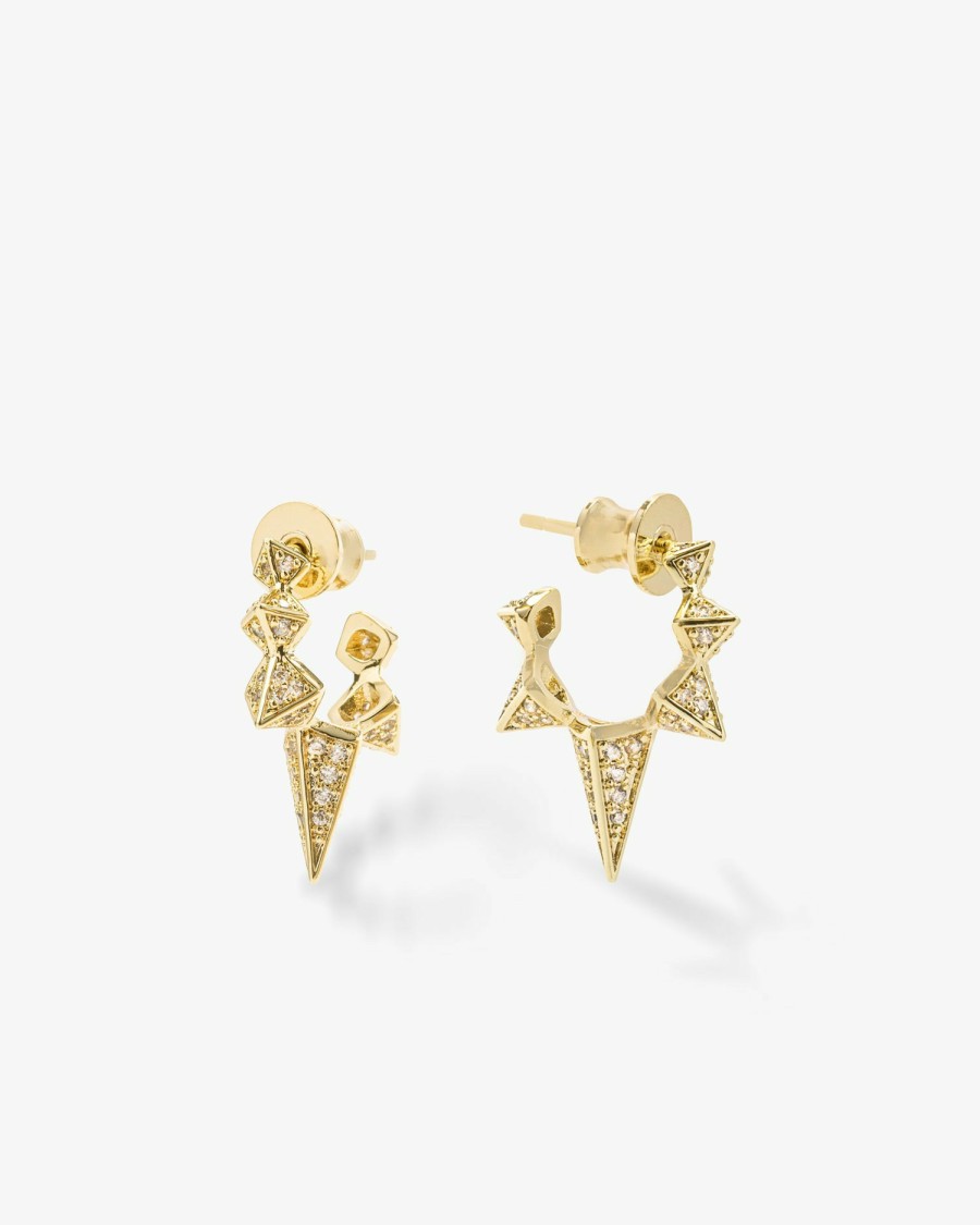 Categories Melinda Maria Jewelry | Gabriella Pave Spiked Hoops