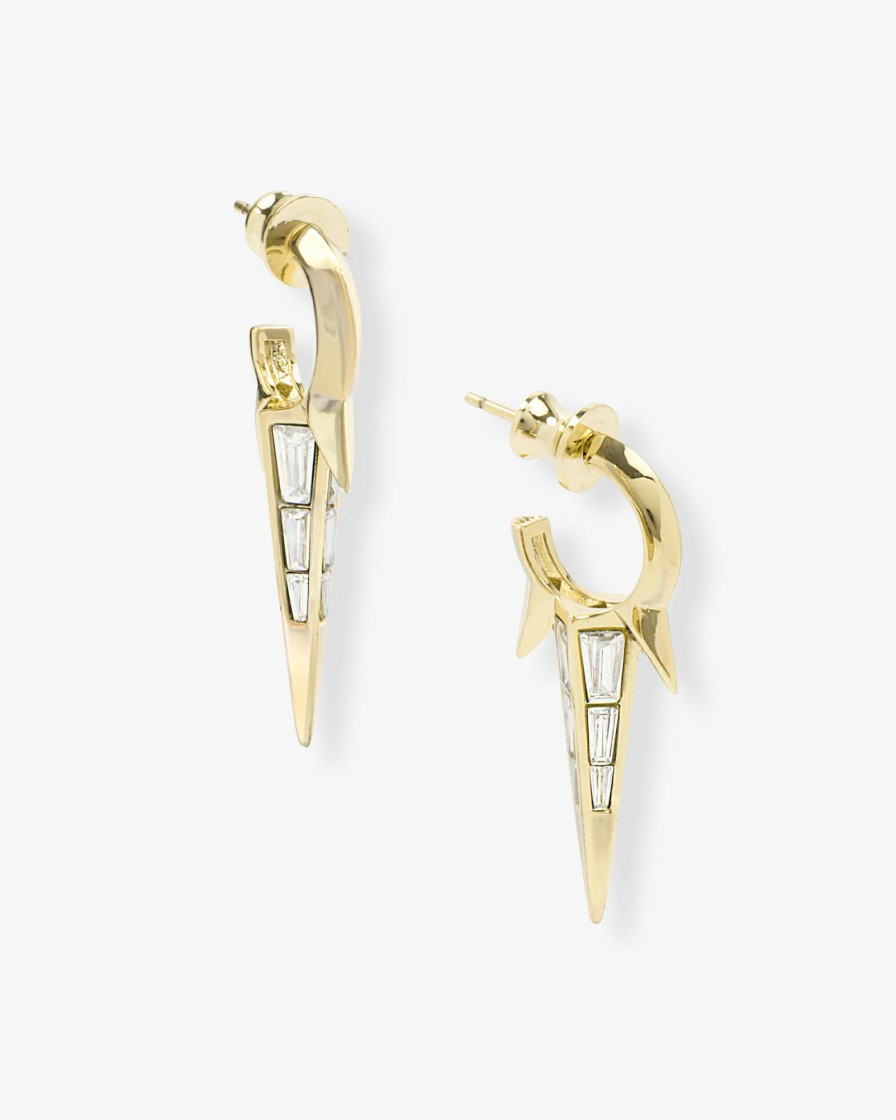 Categories Melinda Maria Jewelry | Gabriella Baguette Triple Spike Earrings