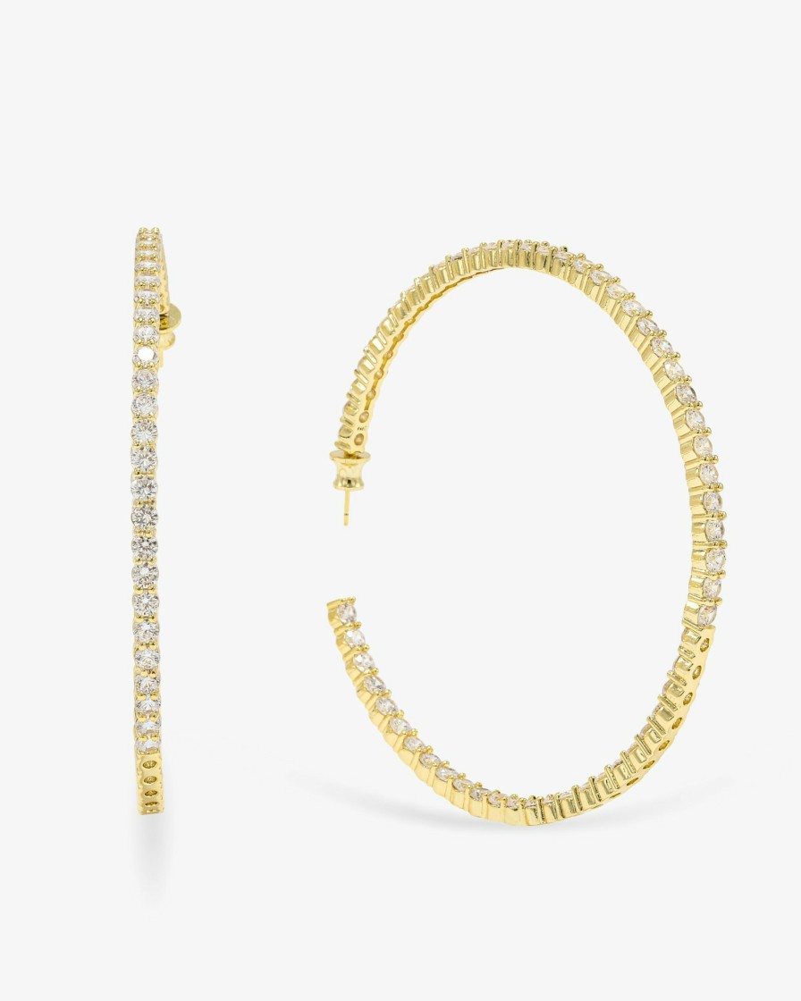 Categories Melinda Maria Jewelry | Heiress 3" Hoops