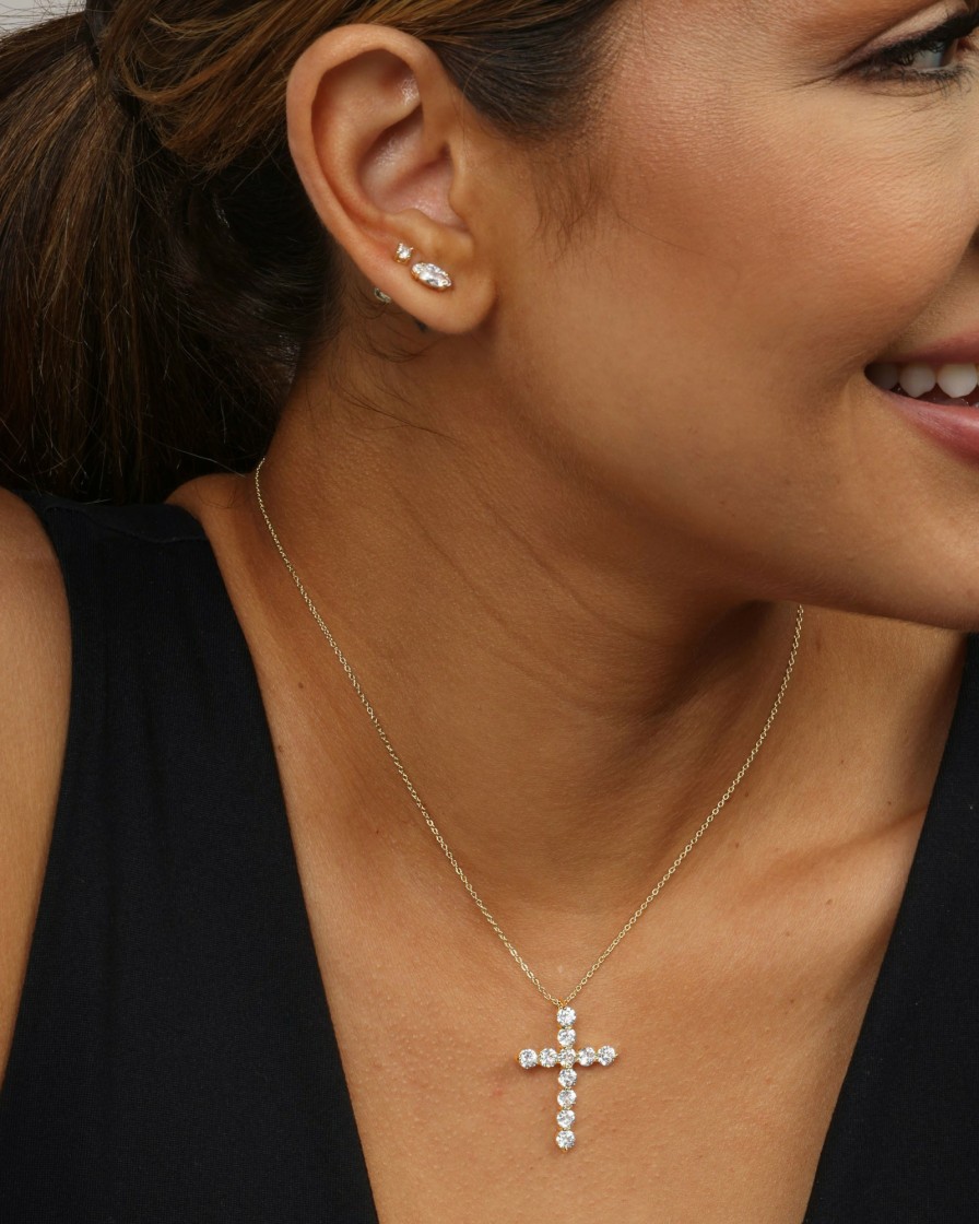 Categories Melinda Maria Jewelry | Oh She Fancy Cross Pendant 15"