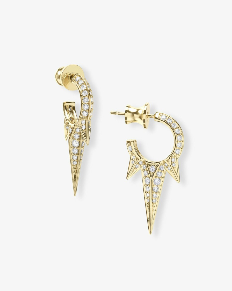 Categories Melinda Maria Jewelry | Baby Gabriella Pave Triple Spike Earrings