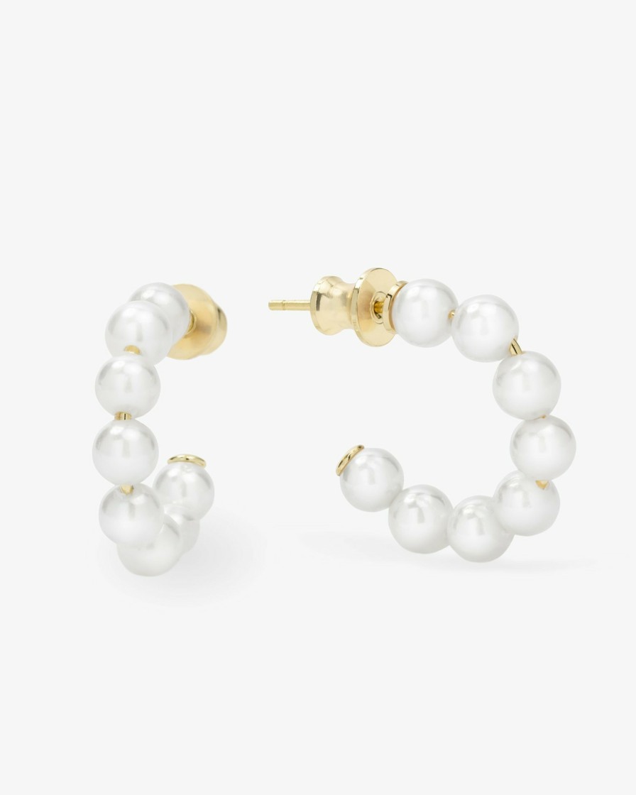 Categories Melinda Maria Jewelry | Baby Life'S A Ball Pearl Hoops