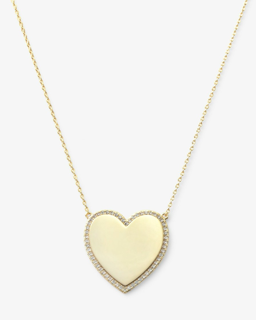 Categories Melinda Maria Jewelry | Xl You Have My Heart Pave Necklace 18"