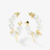 Categories Melinda Maria Jewelry | Life'S A Ball Pearl Spike Hoops