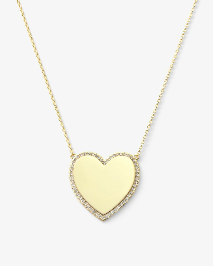 Categories Melinda Maria Jewelry | Xl You Have My Heart Pave Necklace 15"