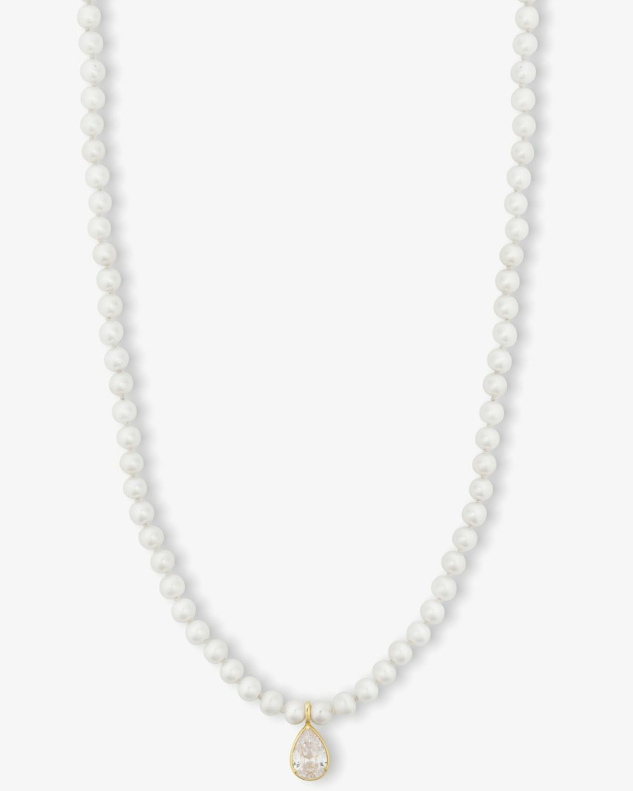 Categories Melinda Maria Jewelry | Perfect Pearl Necklace 30" W/Detachable Teardrop