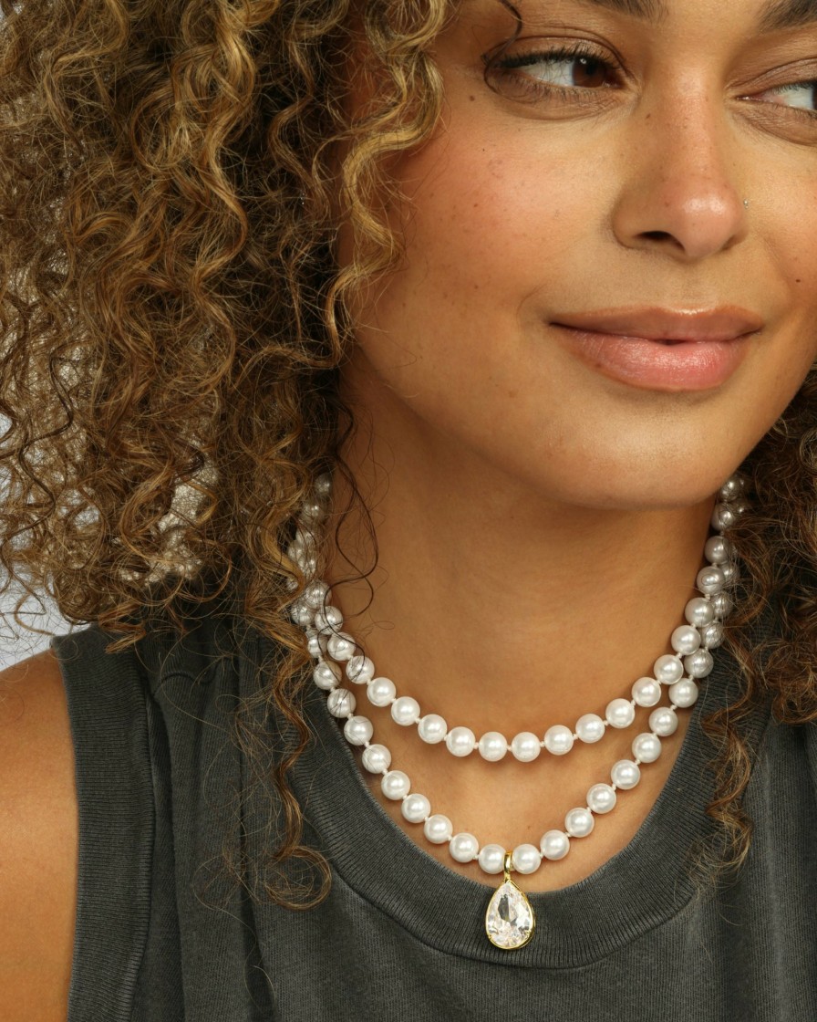 Categories Melinda Maria Jewelry | Perfect Pearl Necklace 30" W/Detachable Teardrop