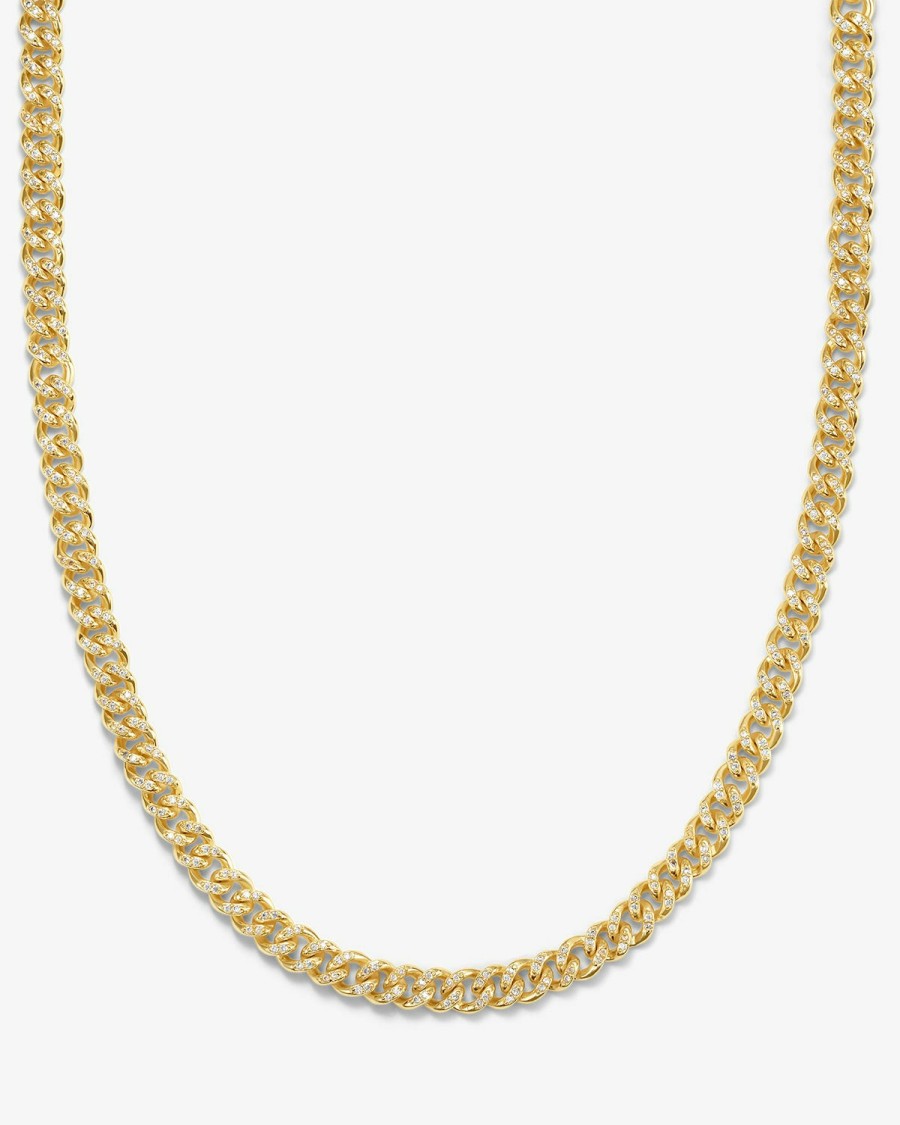 Categories Melinda Maria Jewelry | Cassie Pave Cuban Chain Necklace 6Mm